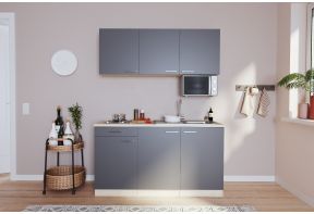 Kleine keuken 150 cm grijs met magnetron zonder koelkast-  sfeerbeeld voorzicht