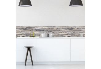 Sfeerbeeld grijze stenen keukenwand