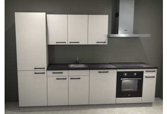 Probewa blok4.3 koelkast links- easyconcept rechte keuken 300 cm breed met apparatuur