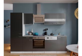 Respekta-Complete-keuken-280cm-wit-vaatwasser-koelvriescombi-oven-afzuigkap-grijs
