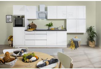 Complete keuken Meister 370cm in wit hoogglans