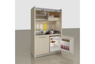Spazio keuken in een kast met koelkast en rolluik