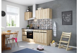 Klick K212E keuken met apparatuur - Wild eiken - 210cm