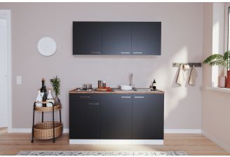 Kleine keuken 150 cm zwart zonder koelkast