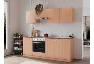 Keuken 210 cm beuken KB210BBE zijkant