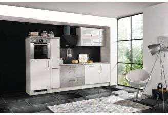 Meister Design-H keuken Beton 290cm wit met Apothekerskast in een nieuw bouw woning