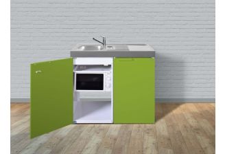 appelgroen-100cm-keuken met magnetron- open kast sfeerbeeld