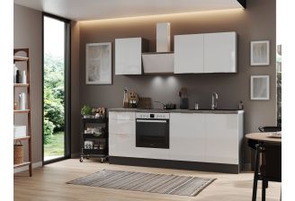 RS220GWH rechte keuken grijs wit met apparatuur