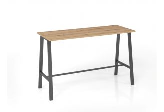 Hoge tafel van Hammerbacher in steeneiken/staal