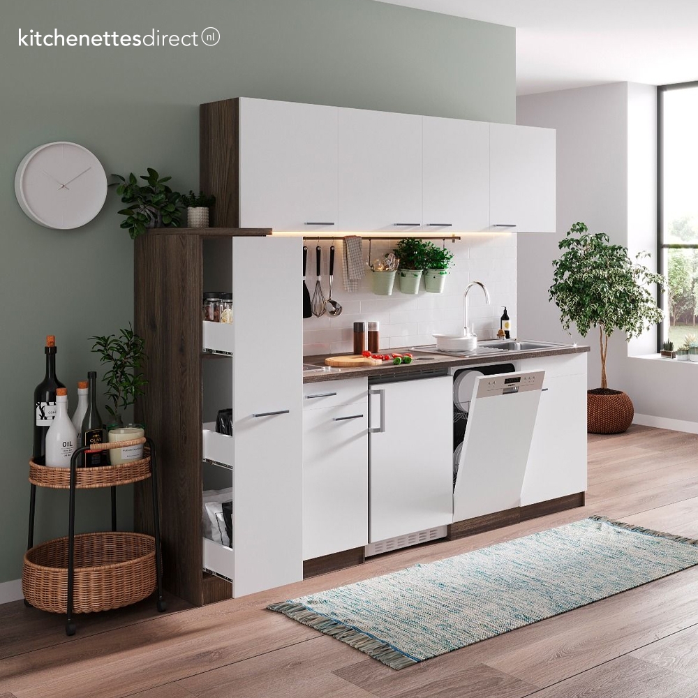 Kleine keuken New York wit met apparatuur 195 cm