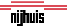 rode horizontale strepen met Nijhuis daaronder logo